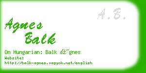 agnes balk business card